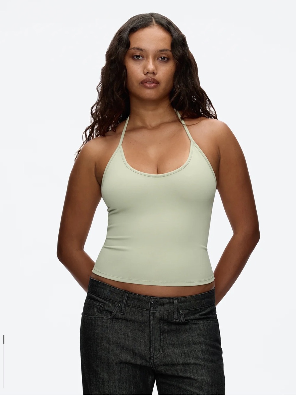 TANKAIR Halter Tank Top in Light Sage